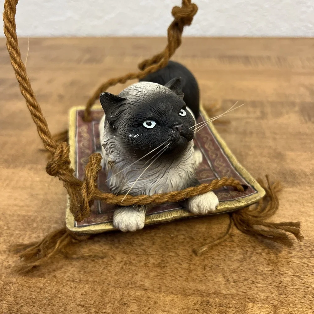 2003 Under The Sun Himalayan Cat Kitty Hanging Garden‎ Swinging Figurine Decor - Picture 4 of 11